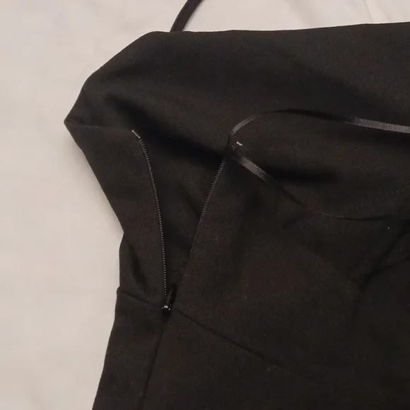 Zara size medium women's black mini dress spaghetti criss-cross strap. - Picture 14 of 17